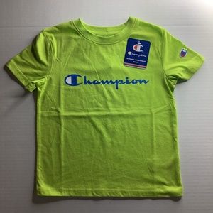 Champion light gree shirt for little boys perfect for outgoing